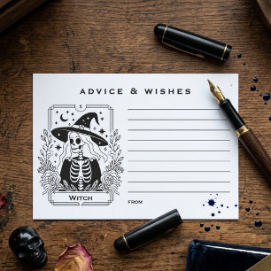 Gothic Black And White Spooky Tarot Skeleton Advice Card