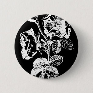 Gothic Black Antique Rose 6 Cm Round Badge
