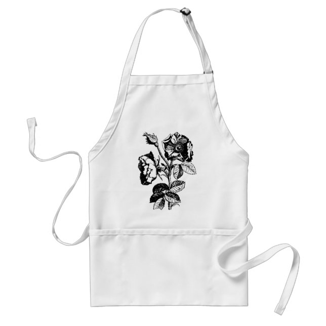 Gothic Black Antique Rose Standard Apron (Front)