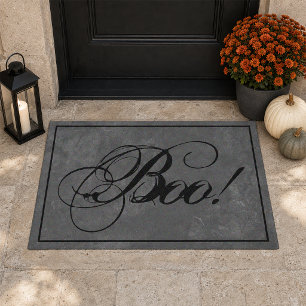 Gothic Black Boo Halloween Doormat