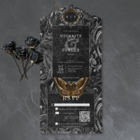 Gothic Black Brown Filigree Moth Dinner Wedding