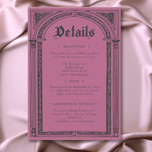 Gothic Black Burgundy Mediaeval Until Death Weddin Enclosure Card