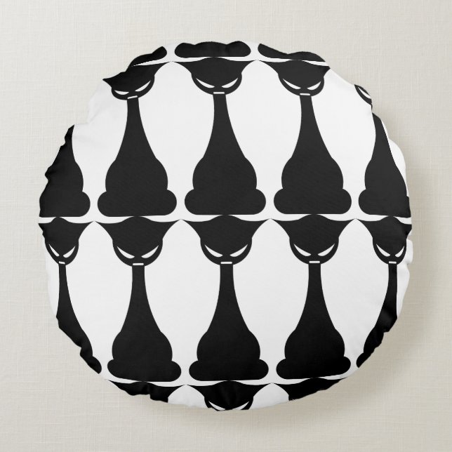 Gothic black cat silhouette pillow (Front)