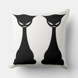 Gothic black cat silhouette pillow
