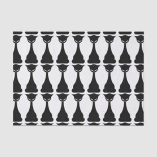 Gothic black cat silhouette tissue paper