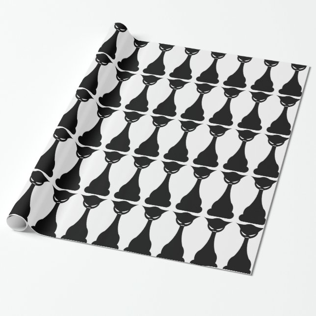 Gothic black cat silhouette wrapping paper (Unrolled)
