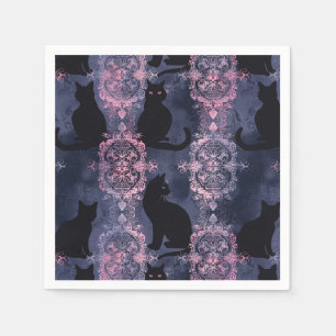Gothic black cats patten  napkin