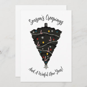 Gothic Black Christmas Tree Holiday Card