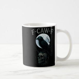 Gothic Black Crow Raven Skull Moon Halloween Coffee Mug