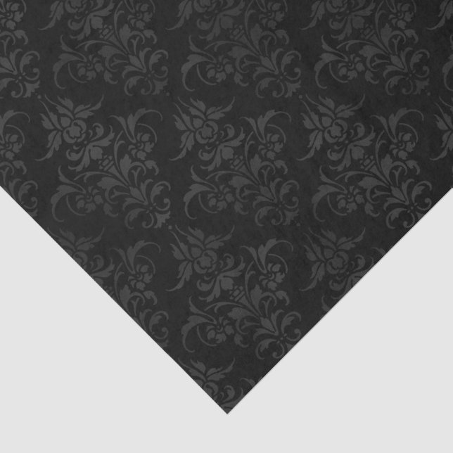 Gothic Black Damask Tissue Paper (Detail)