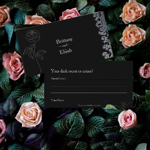 Gothic Black Floral Bachelorette Party Game Place Card