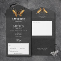 Gothic Black & Gold Moth Moody No Dinner