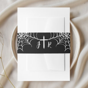 Gothic Black HalloWedding Invitation Belly Bands Invitation Belly Band
