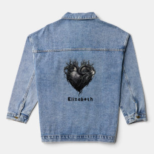 Gothic Black Heart Custom Denim Jacket