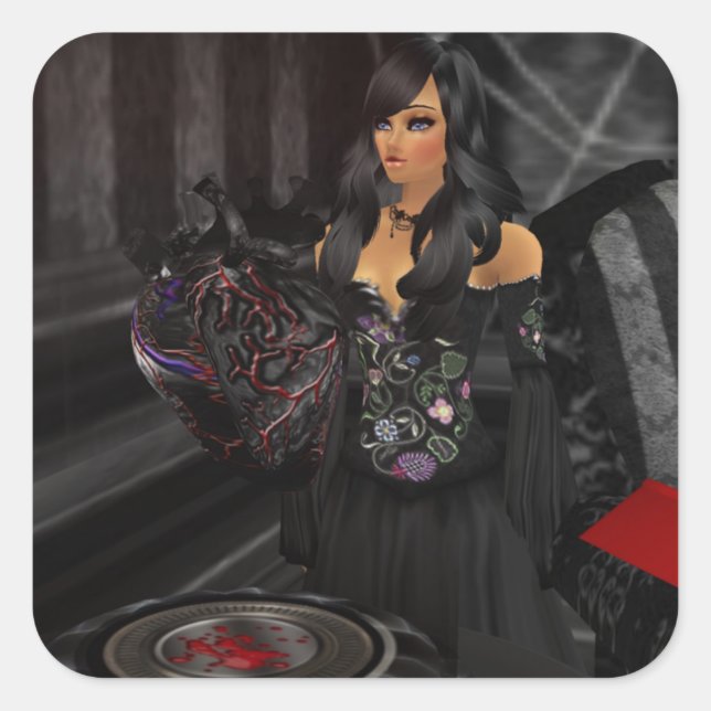 Gothic Black Heart Stickers (Front)