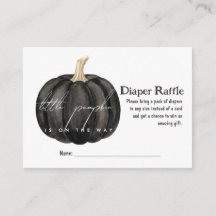 Gothic Black Little Pumpkin On Way Diaper Raffle