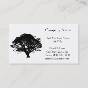 Gothic Black Oak Tree Silhouette Fine Art Drawing Business Card
