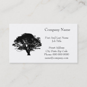 Gothic Black Oak Tree Silhouette Fine Art Drawing Business Card