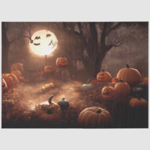 Gothic Black Orange Pumpkin Decoupage Tissue Paper