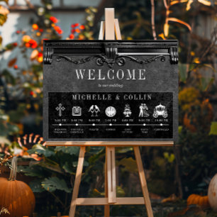 Gothic Black Order of Events Wedding Poster