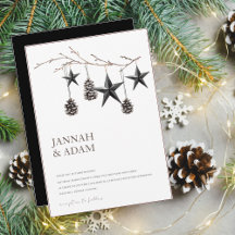 Gothic Black Pinecones Stars Christmas Wedding
