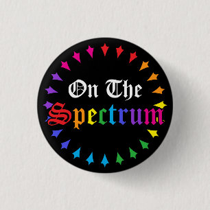 Gothic Black Rainbow Autism On The Spectrum 3 Cm Round Badge