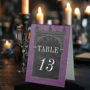 Gothic Black Raven & Black Arch Purple Wedding