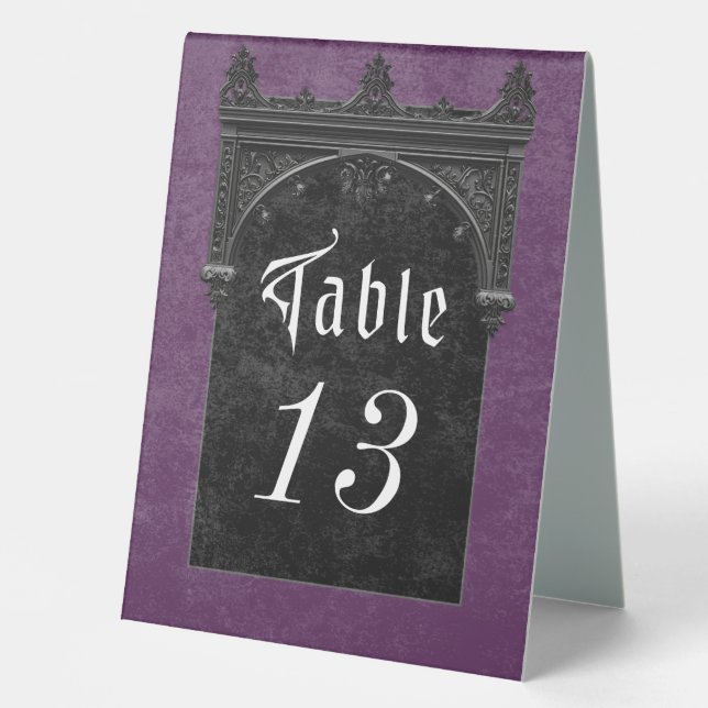 Gothic Black Raven & Black Arch Purple Wedding (Front)