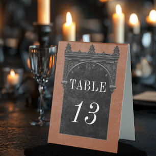Gothic Black Raven & Black Arch Rust Wedding