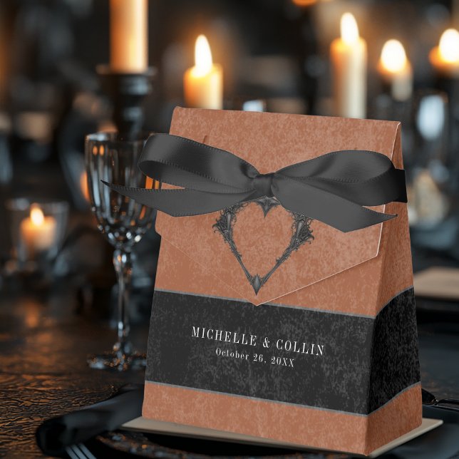 Gothic Black Raven & Black Roses Rust Wedding Favour Box (Creator Uploaded)