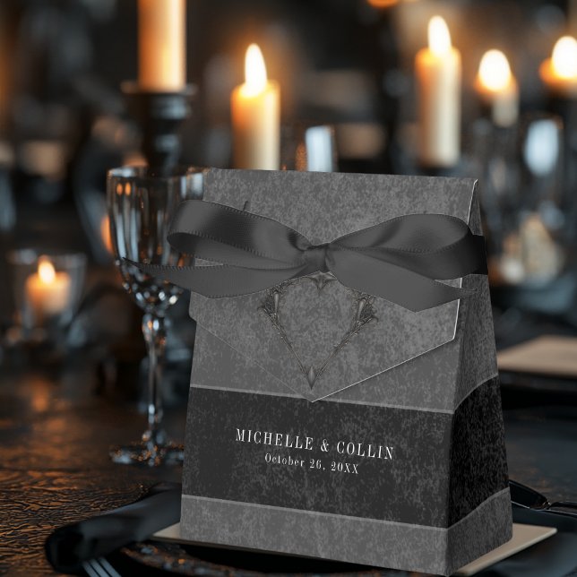 Gothic Black Raven & Black Roses Wedding Favour Box (Creator Uploaded)