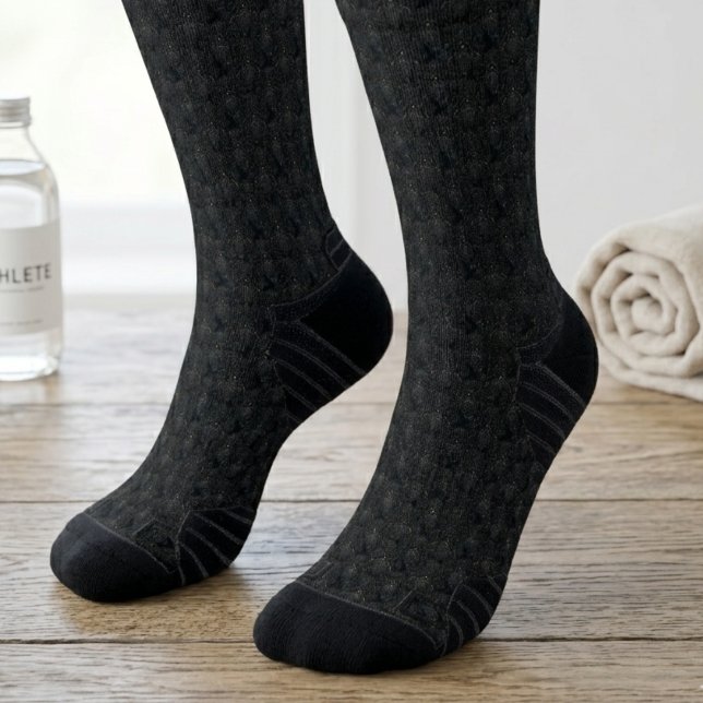 Gothic Black Raven Pattern Socks (Black raven socks for a boyfriend who loves dark academia style birthday gifts.)