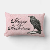 Gothic Black Raven | Pink Damask