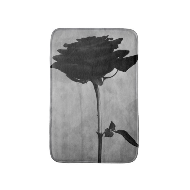 Gothic Black Rose Bath Mat (Front Vertical)
