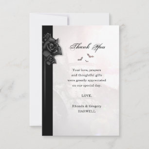 Gothic Black Rose Bats Matching 3.5x5 card