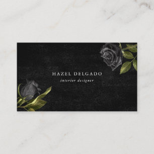 Gothic Black Rose Floral Business Card