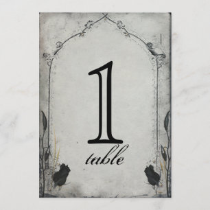 Gothic Black Rose Trellis Anniversary Table Number