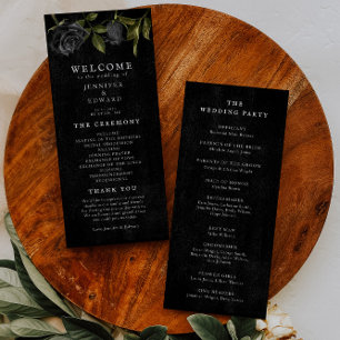 Gothic Black Rose Wedding Ceremony  Program