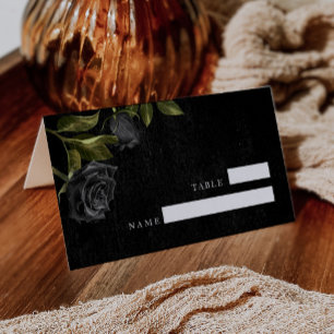 Gothic Black Rose Wedding Table Number Place Card