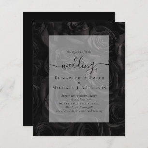 Gothic Black Roses Goth Wedding Invite