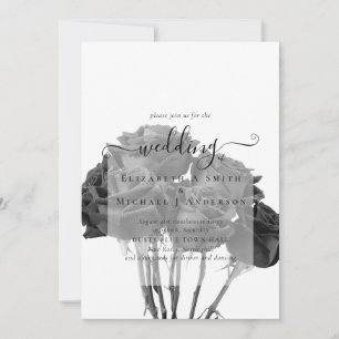 Gothic Black Roses Goth Wedding Invite