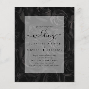 Gothic Black Roses Goth Wedding Invite Flyer