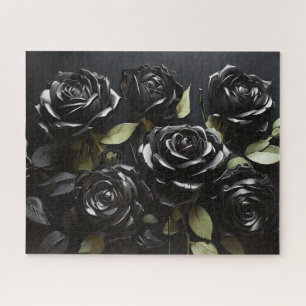 Gothic Black Roses Jigsaw Puzzle