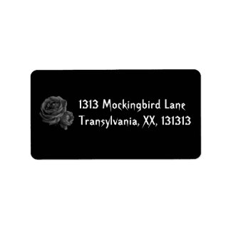 Gothic Black Roses Label