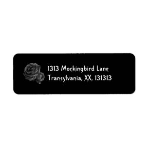 Gothic Black Roses Return Address Label