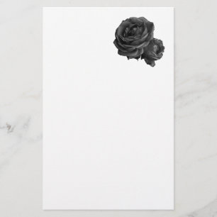 Gothic Black Roses Stationery