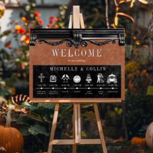 Gothic Black & Rust Order of Events Wedding Poster