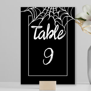 Gothic Black Spooky Halloween Wedding Table Number