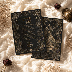 Gothic Black Spooky Tarot Wedding Thank You Card