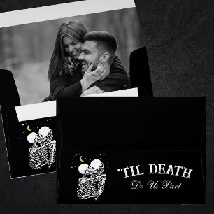 Gothic Black Tarot Card Lovers Wedding Invitation Envelope